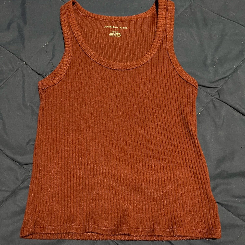 American eagle soft and sexy plush tank; maroon, size medium